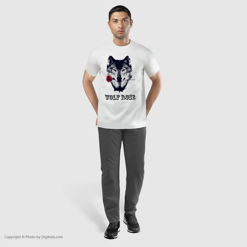 عکس شماره 7 : تیشرت آستین کوتاه مردانه طرح گرگ کد 0106