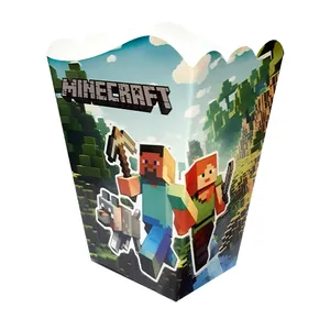 ظرف پاپ کورن یکبار مصرف مدل ماینکرافت کد MinecraftP2 مجموعه 10 عددی