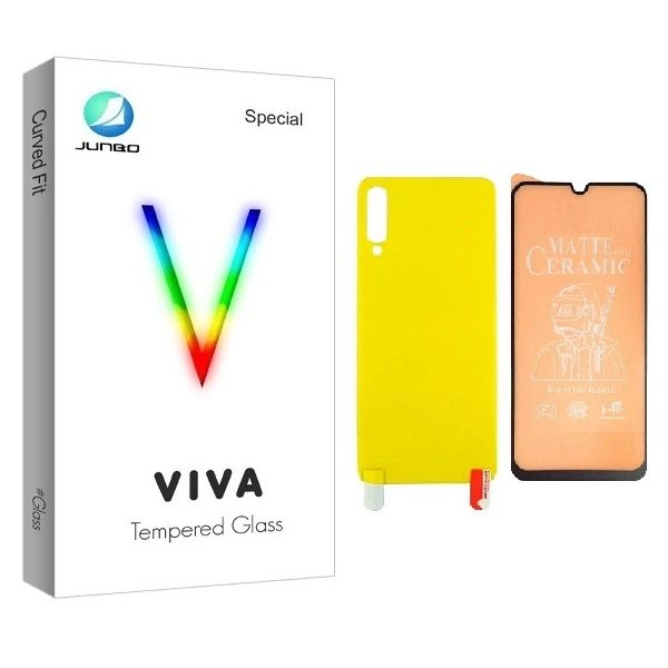 محافظ صفحه نمایش مات جانبو مدل CR مناسب برای گوشی موبایل سامسونگ Galaxy A70 به همراه محافظ پشت گوشی