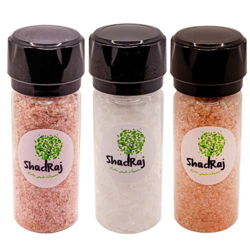  نمک صورتی هیمالیا و دل نمک و نمک نارنجی پنجاب شادراج - 160 گرم بسته 3 عددی
