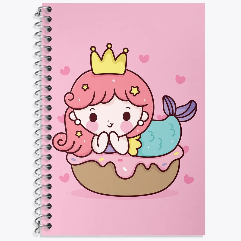 دفتر زبان 50 برگ خندالو مدل دو خط طرح دخترانه کد N886