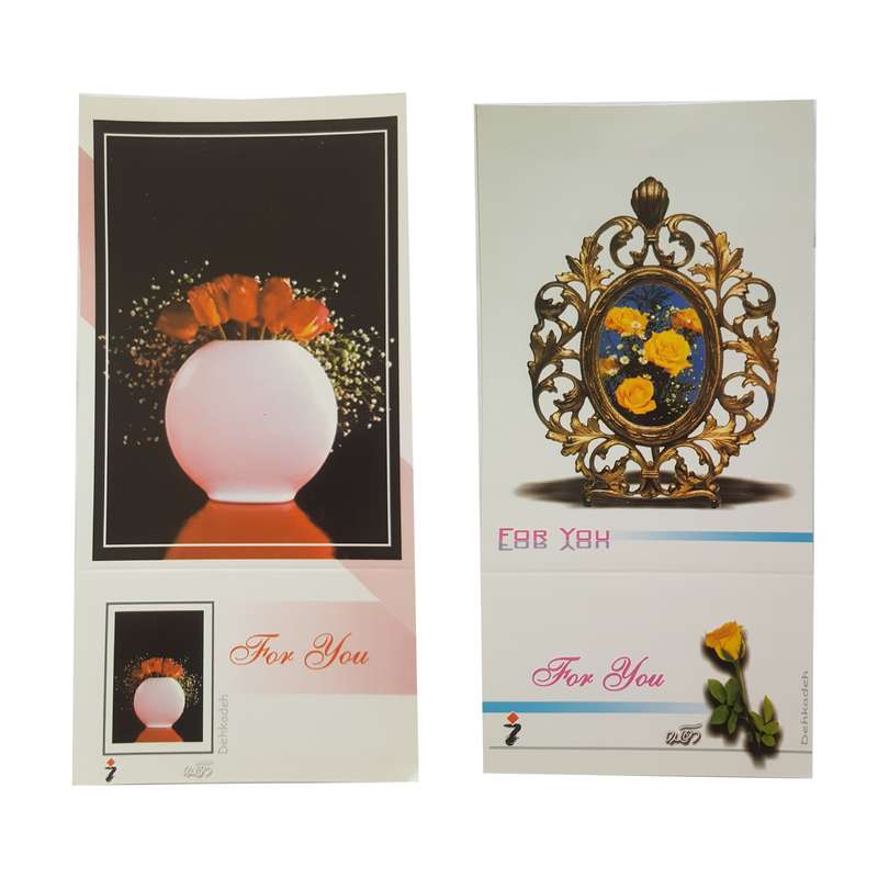 کارت پستال مدل گل کد 125 بسته 2 عددی