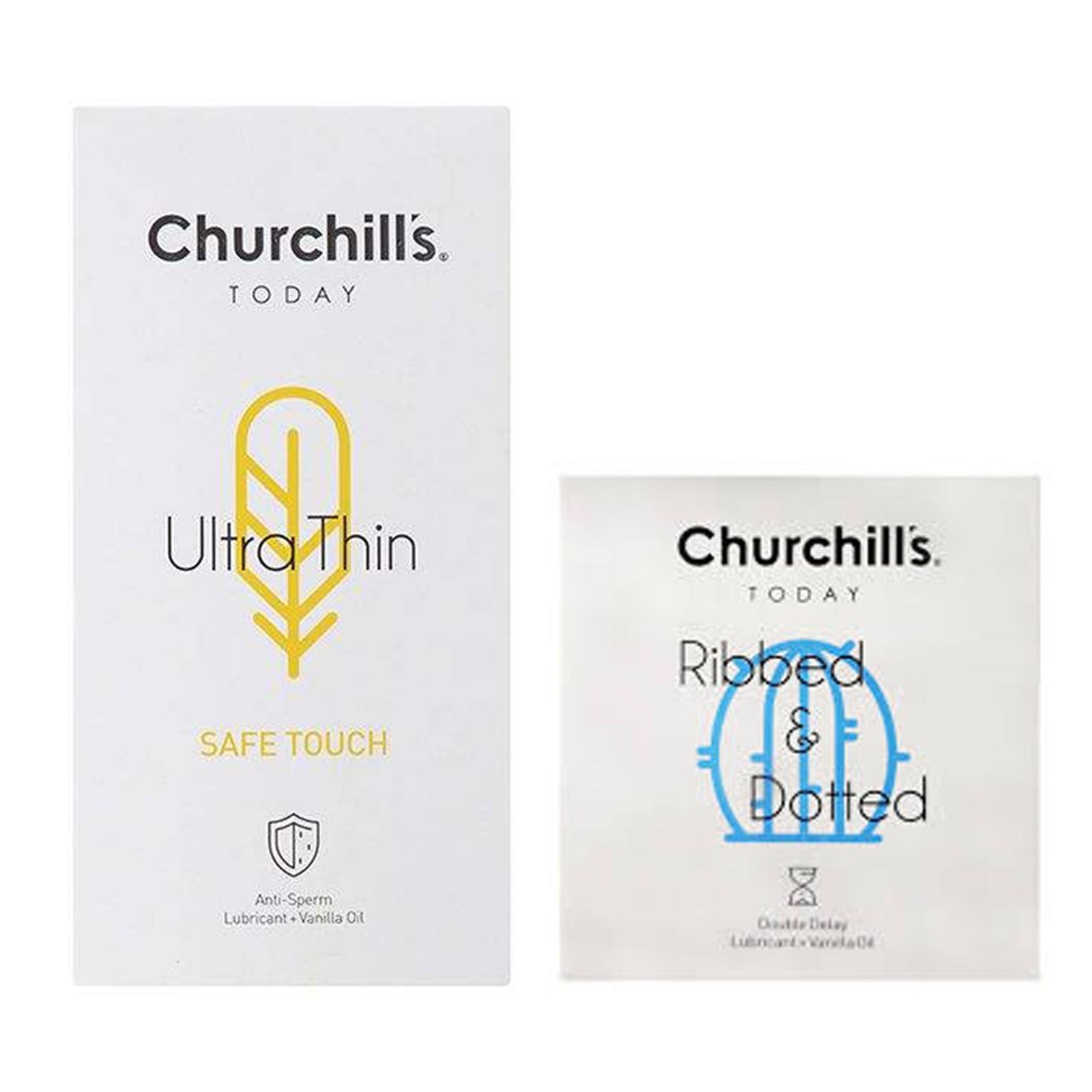کاندوم چرچیلز مدل Safe Touch بسته 12 عددی به همراه کاندوم چرچیلز مدل شیاردار و خاردار بسته 3 عددی -  - 1