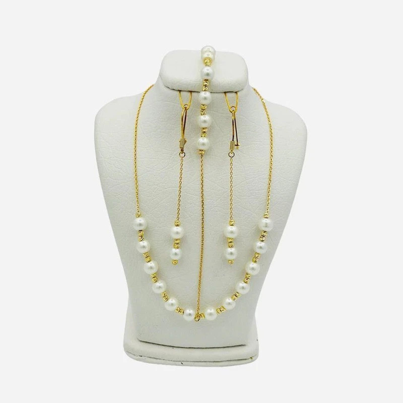 نیم ست طلا 18 عیار زنانه رضا گلد مدل مرواريد