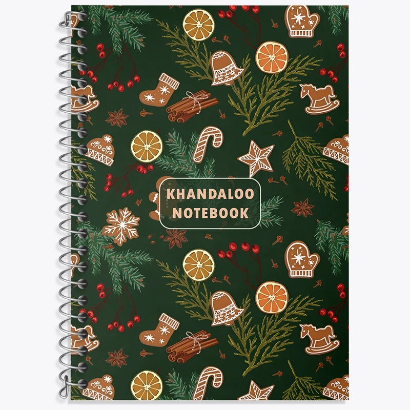 دفتر زبان 50 برگ خندالو مدل دو خط طرح کریسمس (Christmas) کد N5836