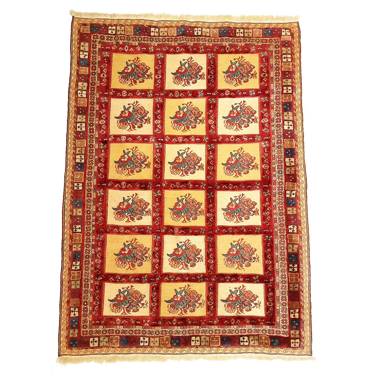 گلیم دستبافت طرح گل فرنگ مدل NOMAD183-130