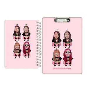 تخته شاسی مدل Black pink کد 2340 سایز A4 به همراه دفتر