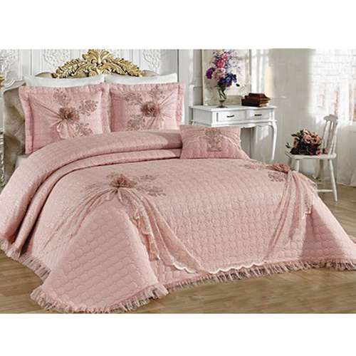 سرویس روتختی عروس کالای خواب شمیم مدل alceyiz pembe دونفره 4 تکه