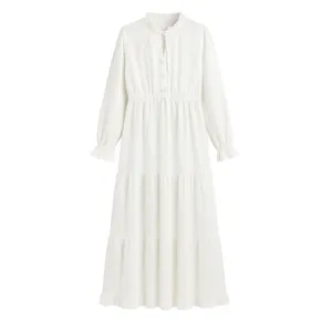 پیراهن ساحلی یقه ایستاده زنانه مدل خامه دوزی