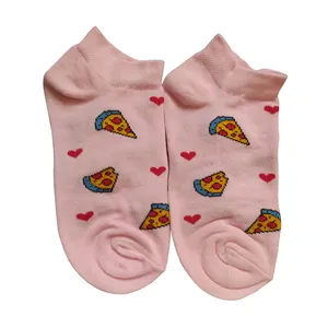 جوراب طرح پیتزا مدل j56 رنگ صورتی