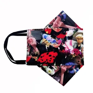 ماسک پارچه‌ای بچگانه مدل سه بعدی طرح دختر کفشدوزکی کد 992205