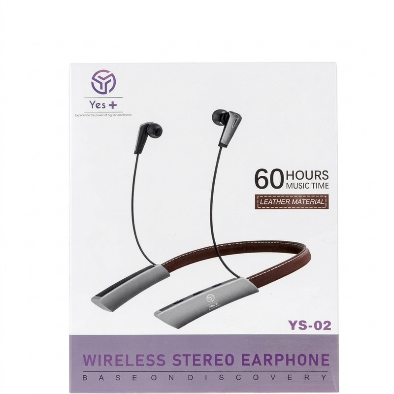 هدفون بلوتوثی گردنی دو گوشی یس پلاس مدل YS-02 با درگاه شارژ microUSB و فاقد نویز کنسلینگ
