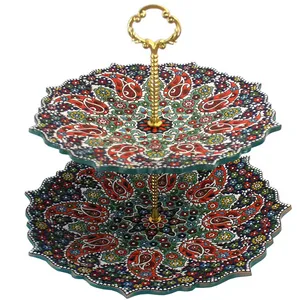 شیرینی خوری میناکاری طرح دو طبقه