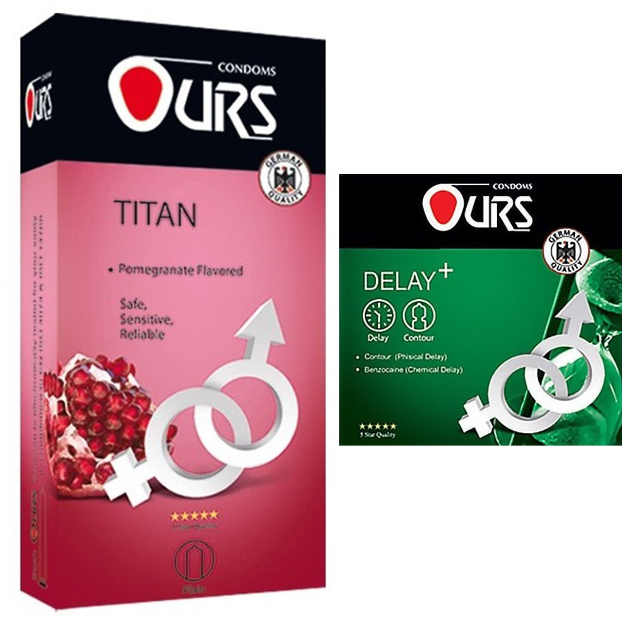 کاندوم اورز مدل Titan بسته 12 عددی به همراه کاندوم اورز مدل Delay Plus بسته 3 عددی