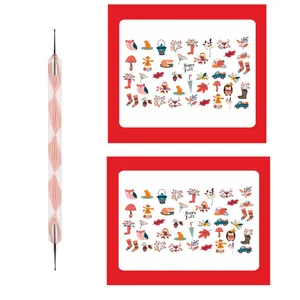 قلم طراحی ناخن مدل 08 به همراه لنز ناخن کد 01 مجموعه 2 عددی