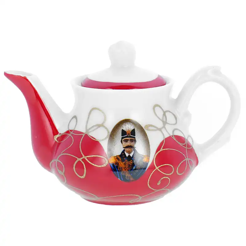 قوری چینی مدل زغفرانی طرح ناصری