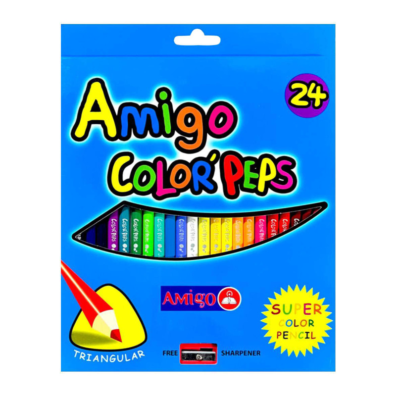 مداد رنگی 24 رنگ آمیگو مدل MG به همراه تراش