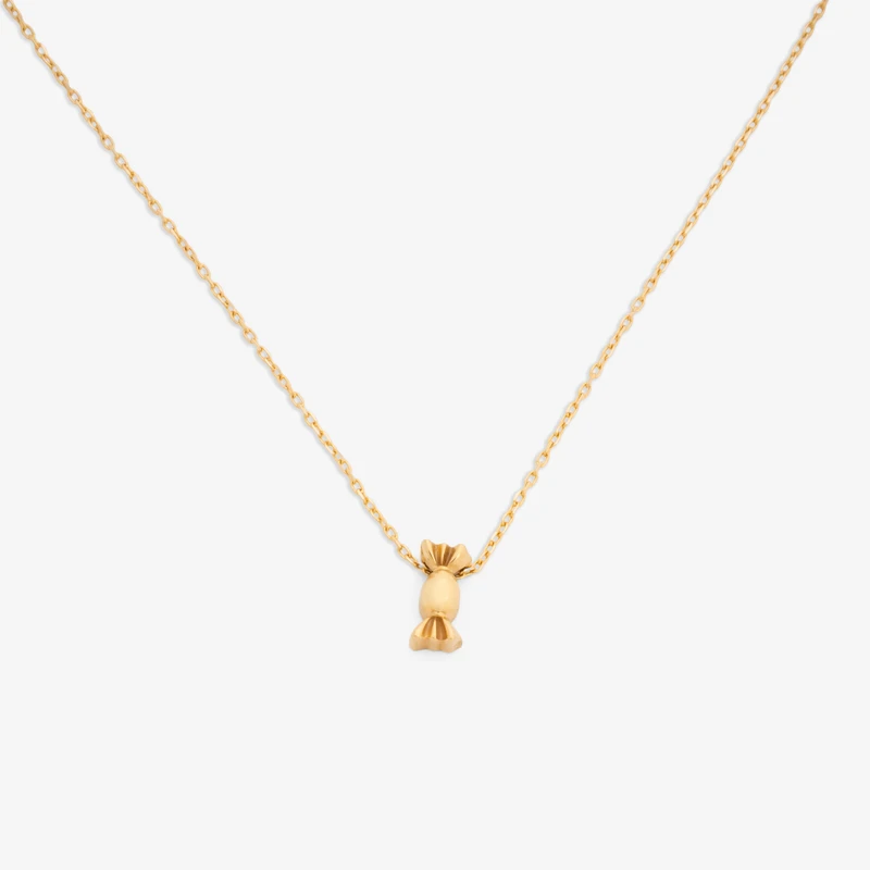 گردنبند طلا 18 عیار زنانه با زنجیر حلقه‌ای (فلامینگو) گلدم مدل طرح شکلاتPE147010
