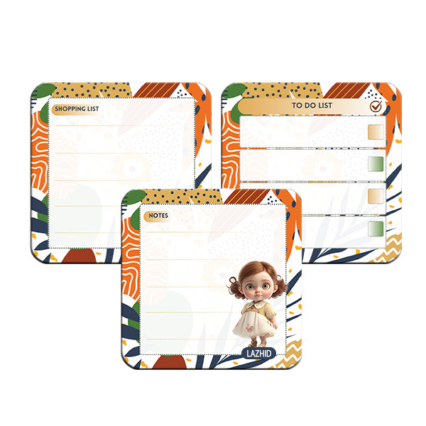 تخته وایت برد لاژید مدل برنامه ریزی سایز 9X9 سانتی متر مجموعه 3 عددی