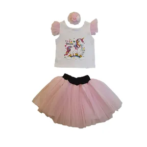 ست 3 تکه لباس دخترانه مدل تک شاخ 