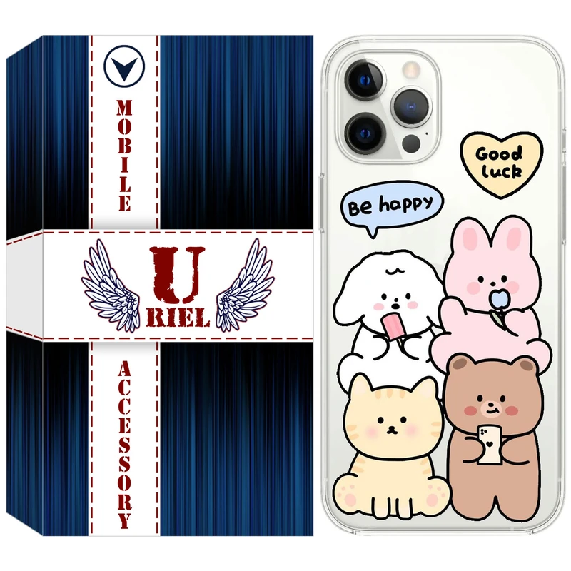 کاور یوریل مدل Clear کد 14 طرح خوشحال مناسب برای گوشی موبایل اپل iPhone 12 Pro Max