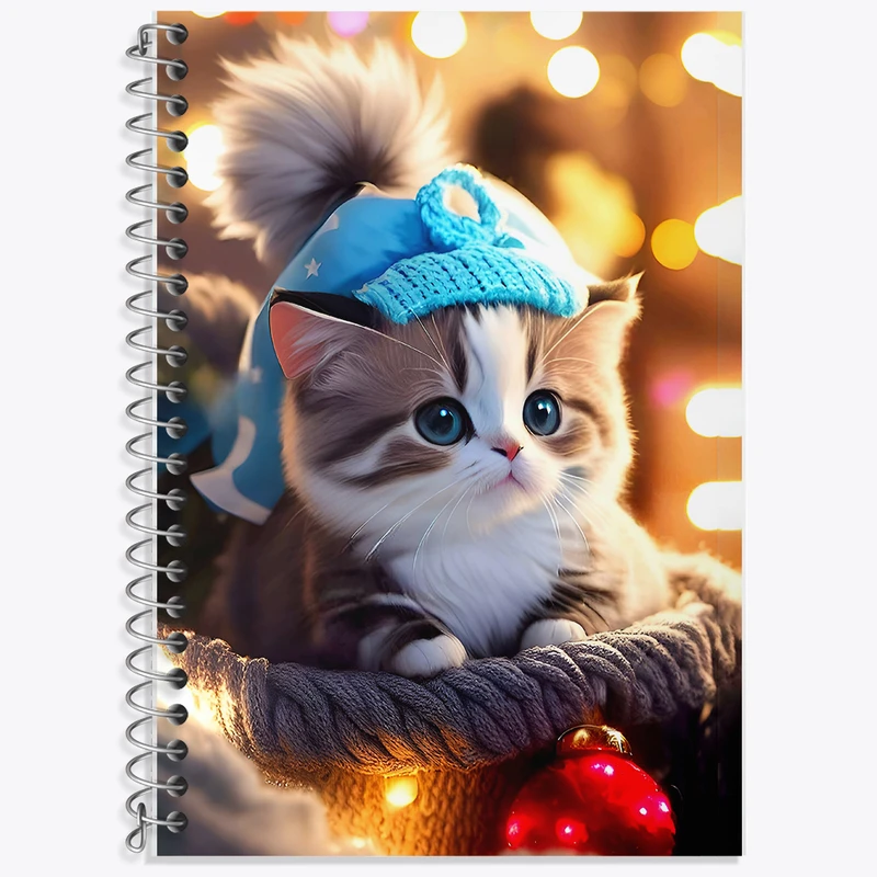 دفتر زبان 50 برگ خندالو مدل سه خط طرح گربه بامزه کد F5540