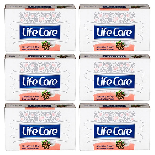 صابون شستشو لایف کر مدل Inca Inchi & pearl وزن 90 گرم بسته 6 عددی