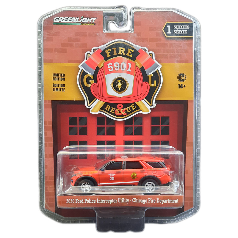 ماشین بازی گرین‌لایت مدل 2020 Ford Police Interceptor Utility - Chicago Fire Department