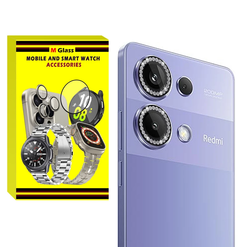 محافظ لنز دوربین رینگی امگلس مدل Diamond Protector مناسب برای گوشی موبایل شیائومی Redmi Note 13 Pro 4G