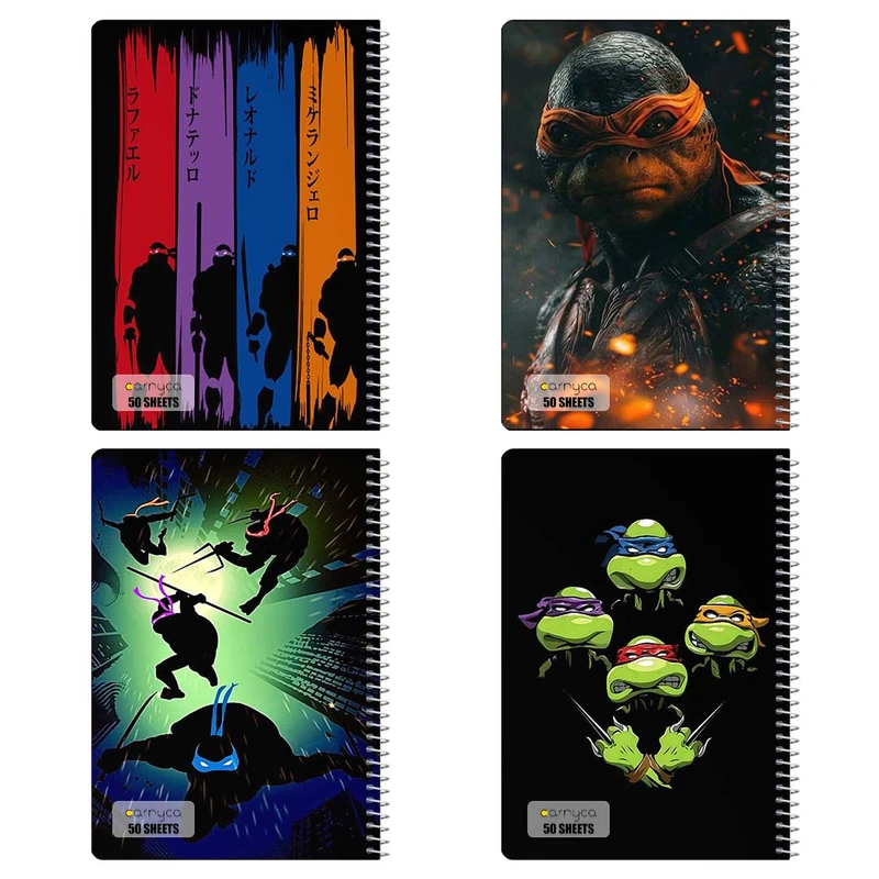 دفتر نقاشي 50 برگ کارنيکا طرح Teenage Mutant Ninja Turtles کد 31505 مجموعه 4 عددی