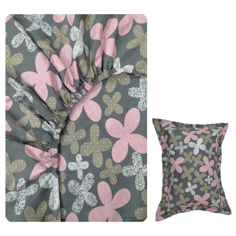 سرویس ملحفه پانیذ پود مدل ترنم کد A115 یک نفره دو تکه