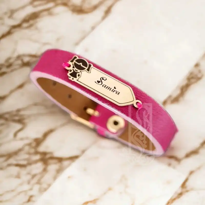 دستبند طلا 18 عیار دخترانه لیردا مدل اسم سمیرا 6744