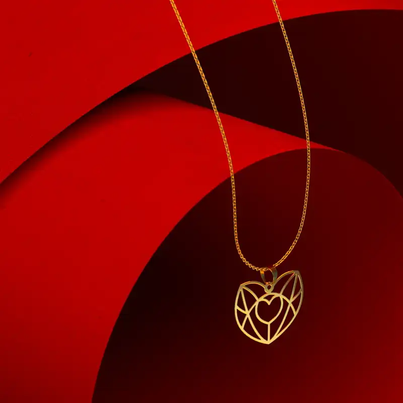گردنبند طلا 18 عیار زنانه مدوپد مدل طرح قلب کد E1284