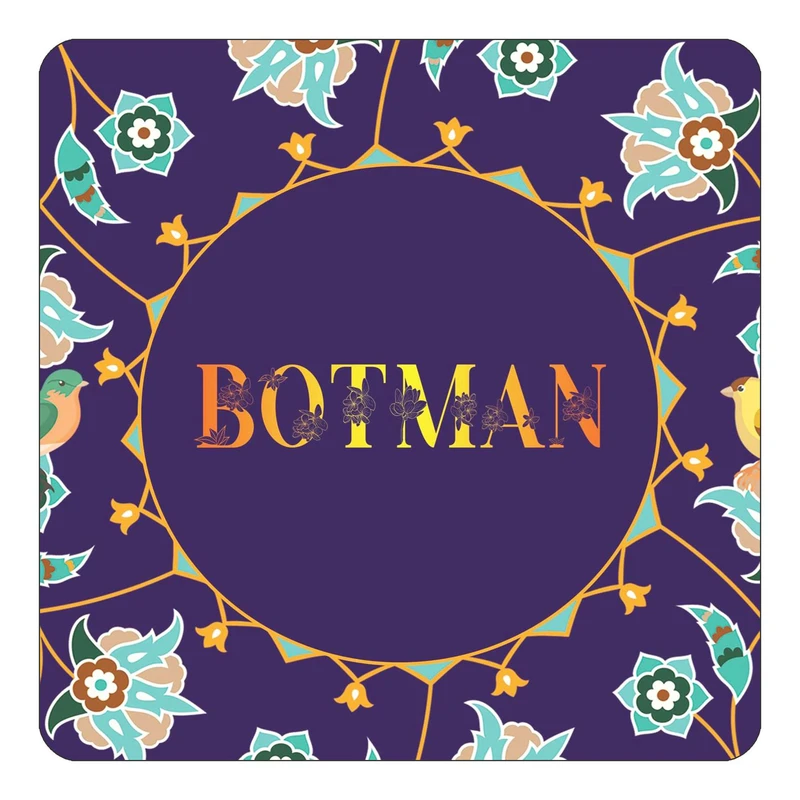 مگنت کاکتی طرح اسم بوتمان botman مدل گل و بلبل کد mg12518