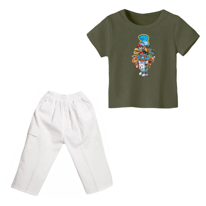 ست تی شرت و شلوارک پسرانه مدل سگ نگهبان کد ۱