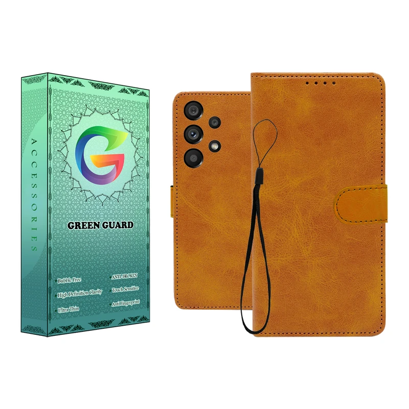 کیف کلاسوری گرین گارد طرح چرمی مدل Landing مناسب برای گوشی موبایل سامسونگ Galaxy A52 / A52S به همراه بند آویز