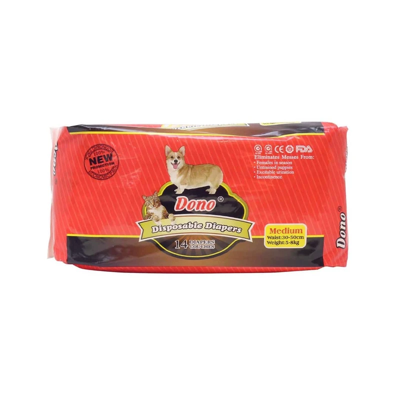پوشک بهدلشتی سگ و گربه مدل دونو کد 44 سایز medium بسته 14 عددی