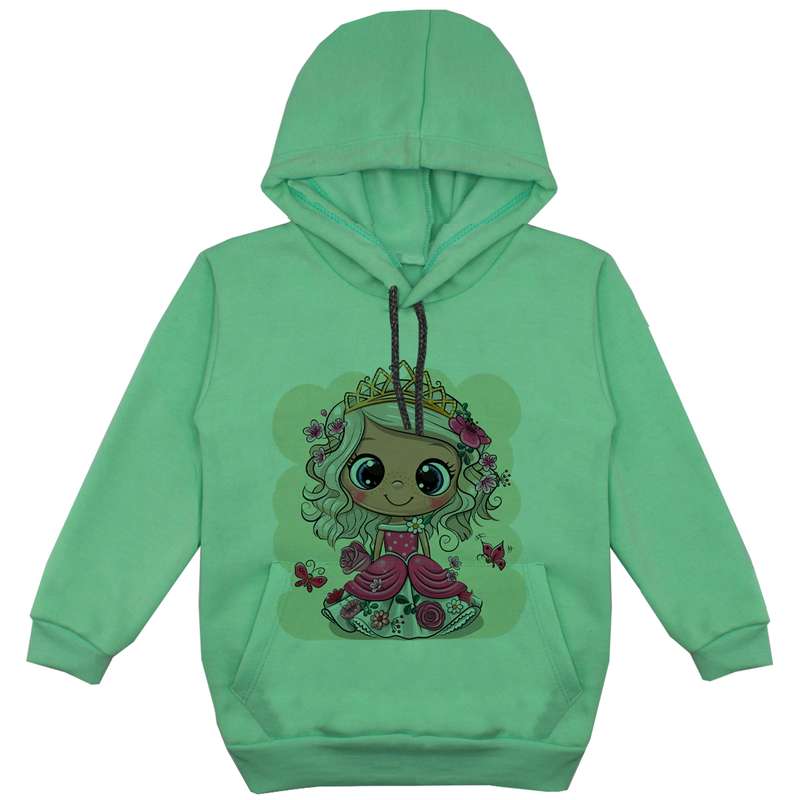 هودی دخترانه مدل دختر F60 رنگ سبز