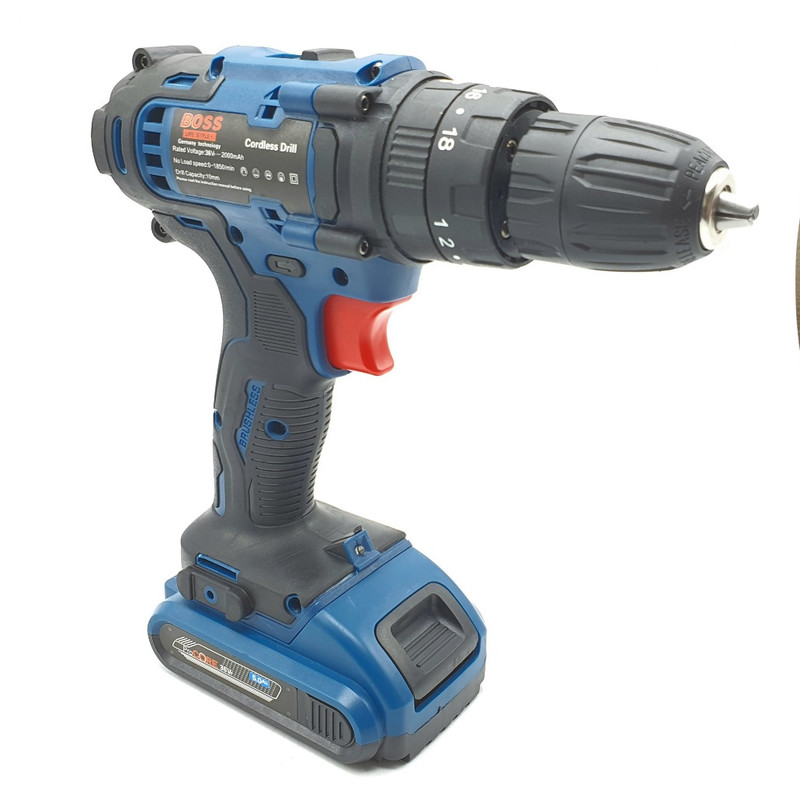 دریل پیچ گوشتی شارژی چکشی باس مدل CORDLESS_DRILL مجموعه 28 عددی