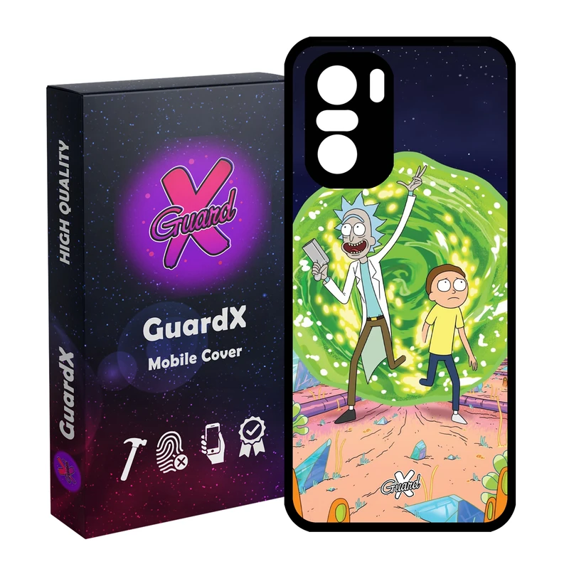 کاور گارد ایکس طرح Rick and Morty مدل Glass10190 مناسب برای گوشی موبایل شیائومی Poco F3/MI 11X/MI 11X Pro/Redmi K40/K40 Pro