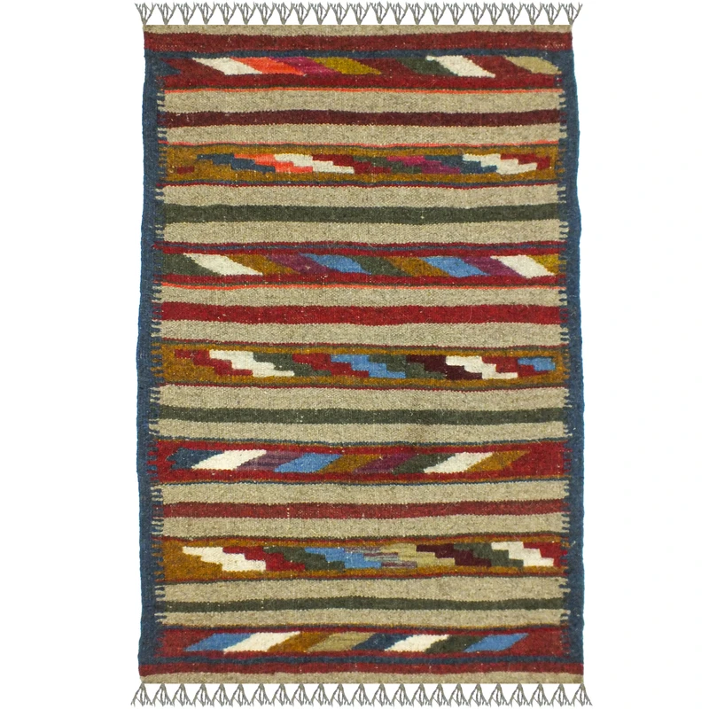 گلیم دستبافت یک متر مدل پادری شیراز کد 1693 زمینه الوان