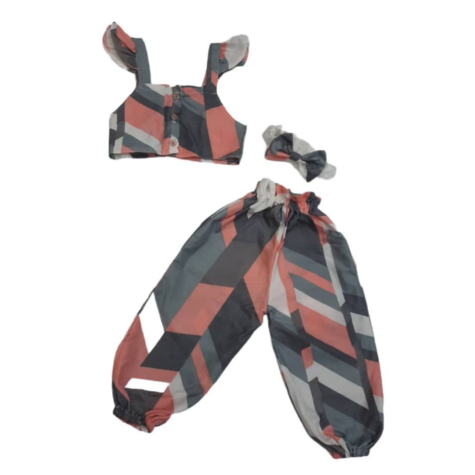 ست 3 تکه لباس بچگانه مدل پروانه