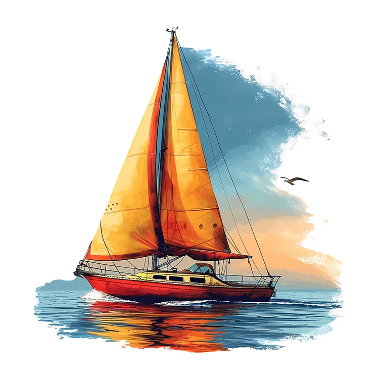 استیکر پارچه و لباس پاد آفرین مدل منظره قایق کد S5710