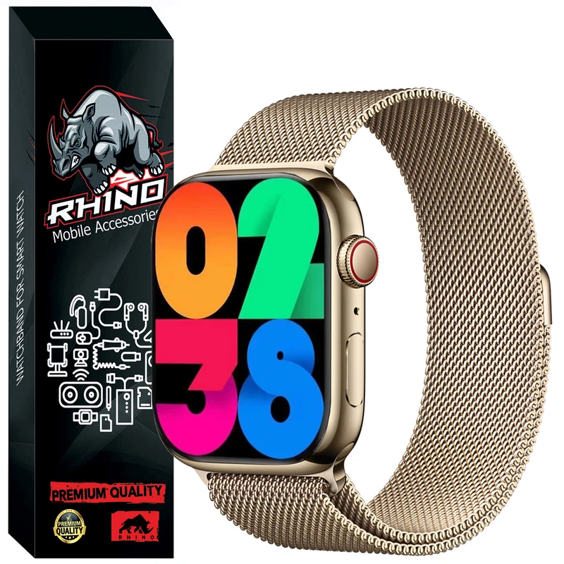 بند راینو مدل میلانس مناسب برای ساعت هوشمند اسمارت W45 Max / W26 Pro Max