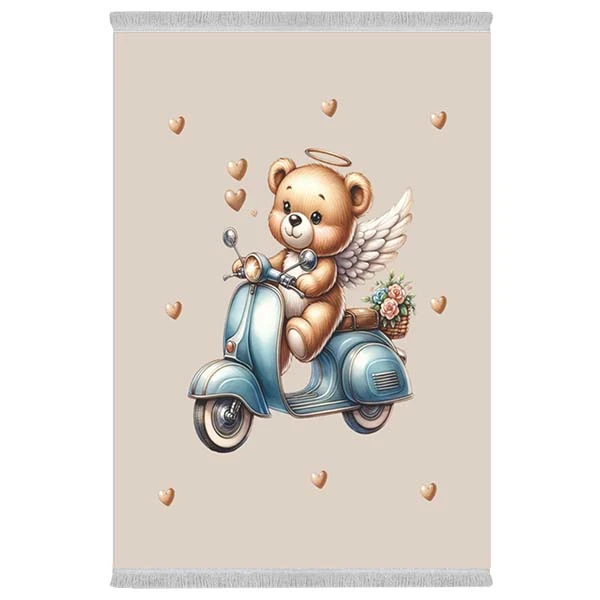 فرش پارچه‌ای دفه مدل فرشینه هازان مخمل طرح فانتزی کد 3349