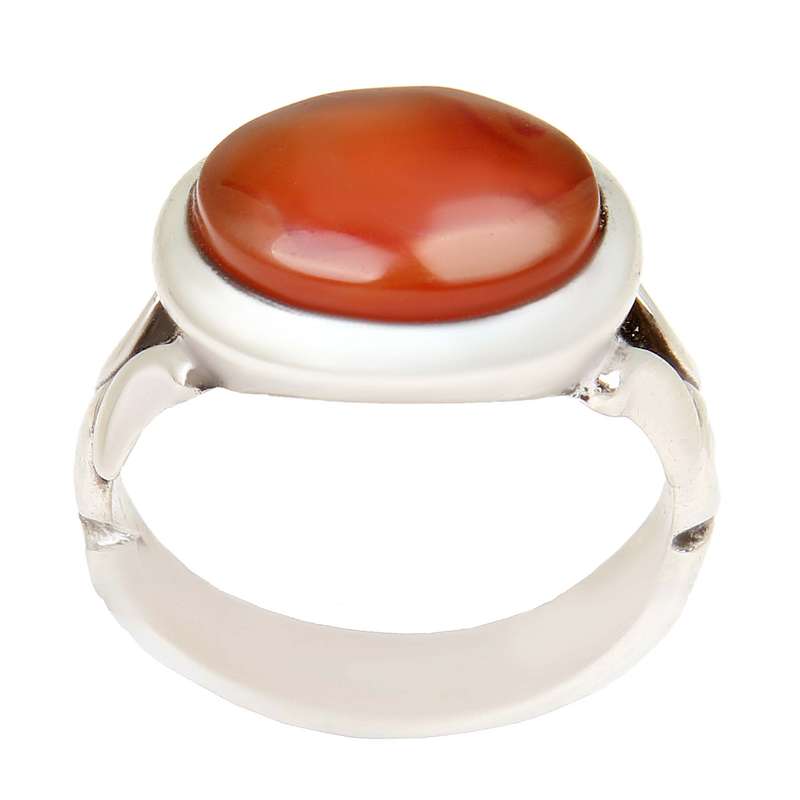 انگشتر نقره مردانه بازرگانی میلادی مدل سنگ عقیق یمانی رکاب دست ساز کد AM_2345