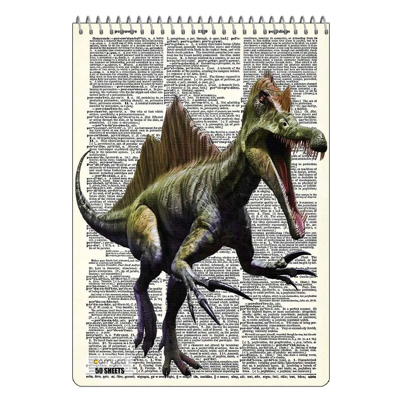 دفتر نقاشی 50 برگ سیمی کارنیکا طرح روزنامه وینتج حیوانات Vintage Newspaper Animals کد 36821