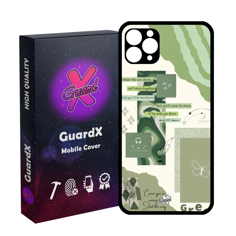 کاور گارد ایکس طرح سبز مدل Glass10650 مناسب برای گوشی موبایل اپل iPhone 11 Pro Max