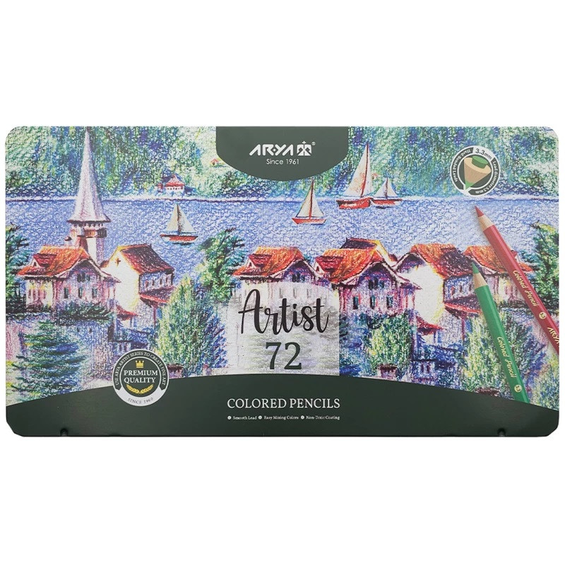 مداد رنگی 72 رنگ آریا طرح کلبه کد 3095