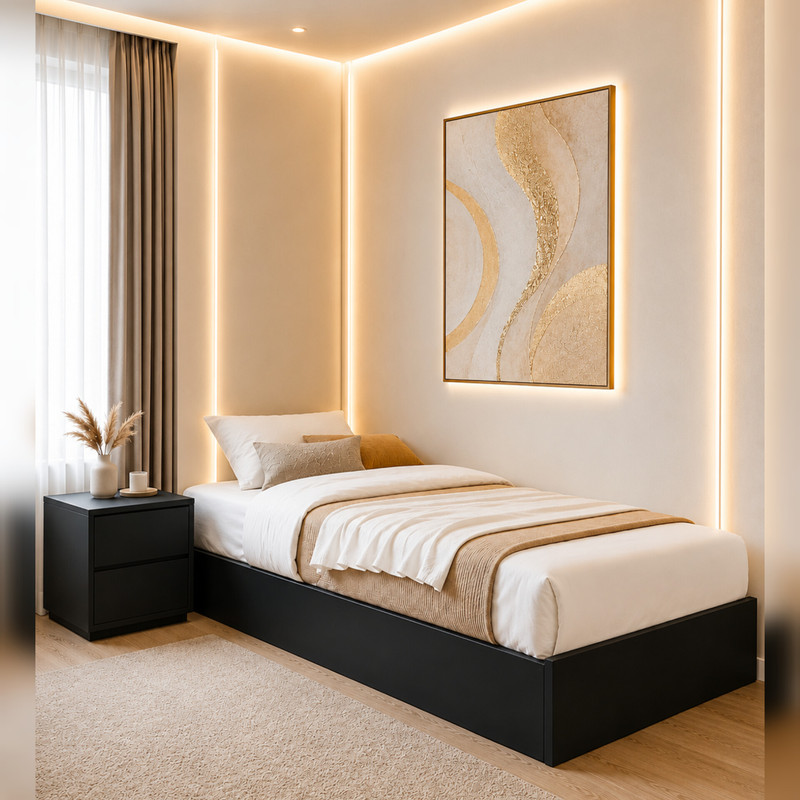 تخت‌خواب ملامینه یک نفره مدل B70 سایز 90 * 200 سانتی‌متر